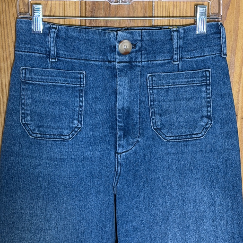 Maeve Anthropologie The Colette Crop High-Rise Wide-Leg Jeans ~ 27 - Picture 3 of 13